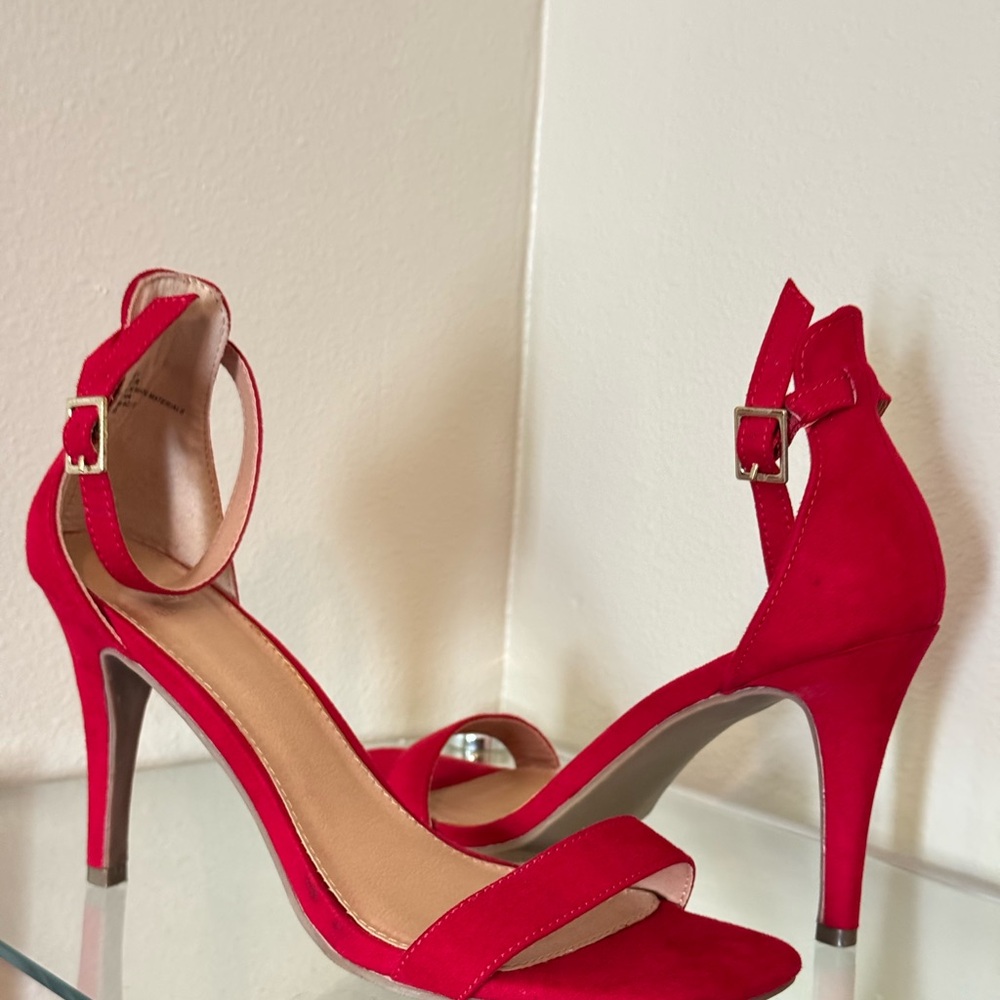Blair Vibrant Red Ankle Strap Heels